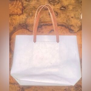 Madewell White Leather Transport Tote